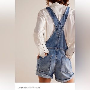 Free People Overall Shorts